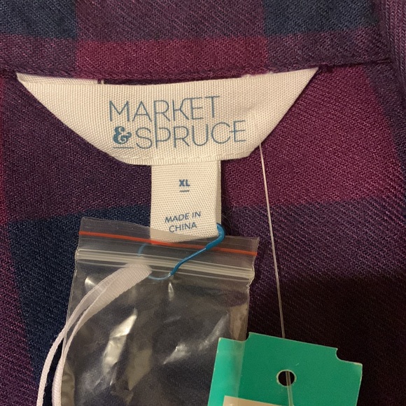Market & Spruce Stitch Fix Flannel Top.  Super soft rayon fabric.  XL NWT New - Picture 2 of 6